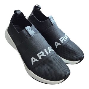 Ariat Slip-On Athletic Sneakers Black White Logo Size 7.5